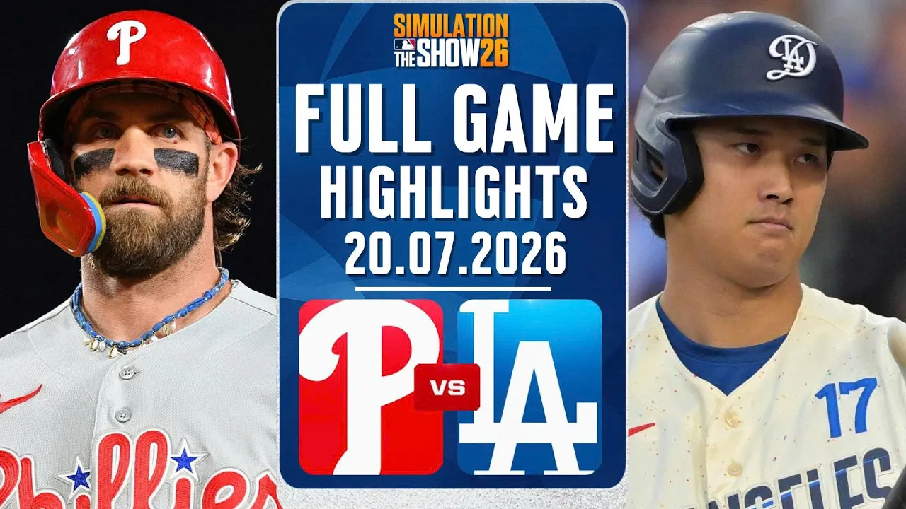 Phillies vs Dodgers: Полные хайлайты матча 20.07.2026 | MLB The Show 26
