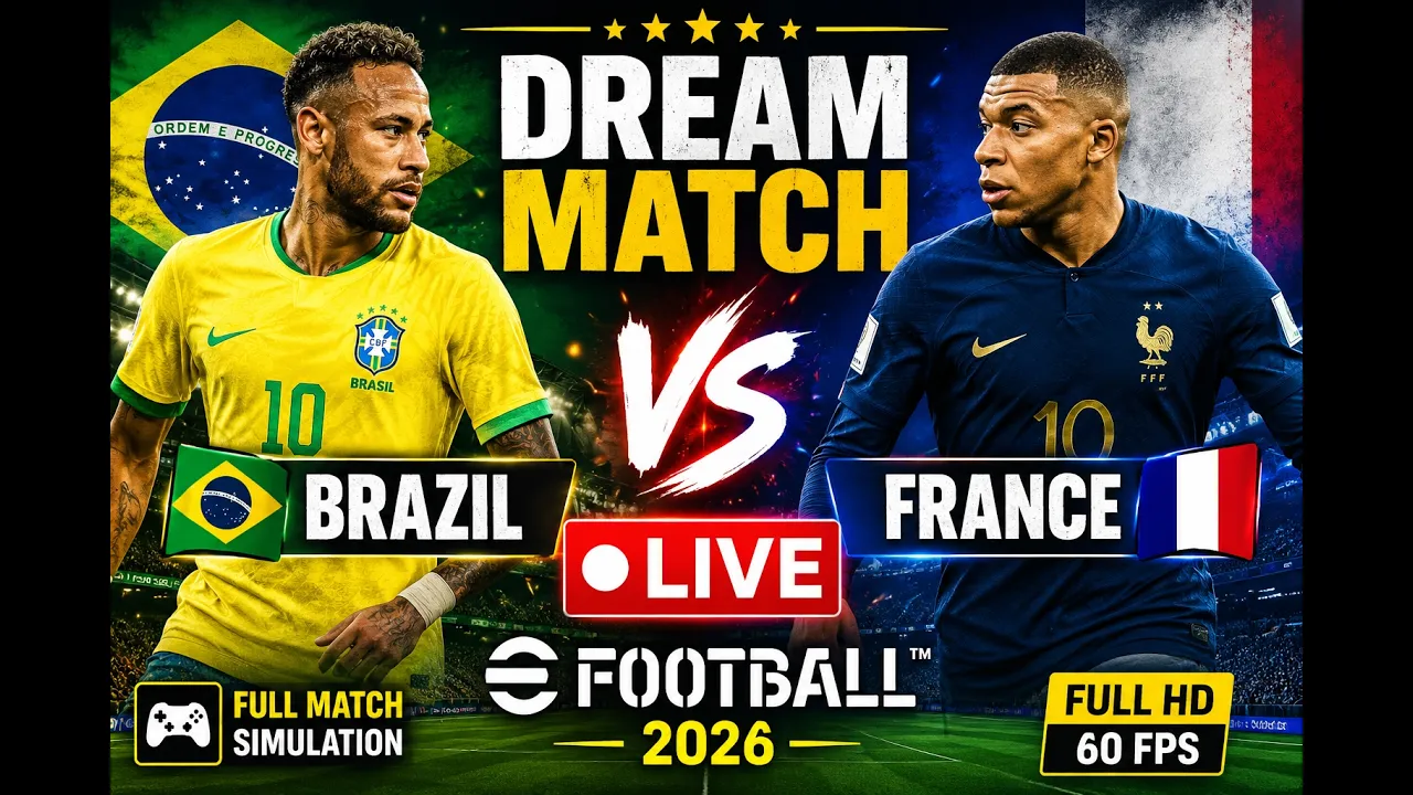 🔴 Brazil 🇧🇷 vs France 🇫🇷 | Dream Match eFootball 2026 | Реалистичный Геймплей