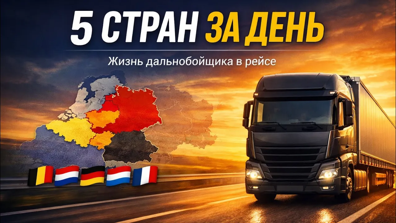 5 стран за 1 день: Реальный рейс дальнобойщика по Европе 2026