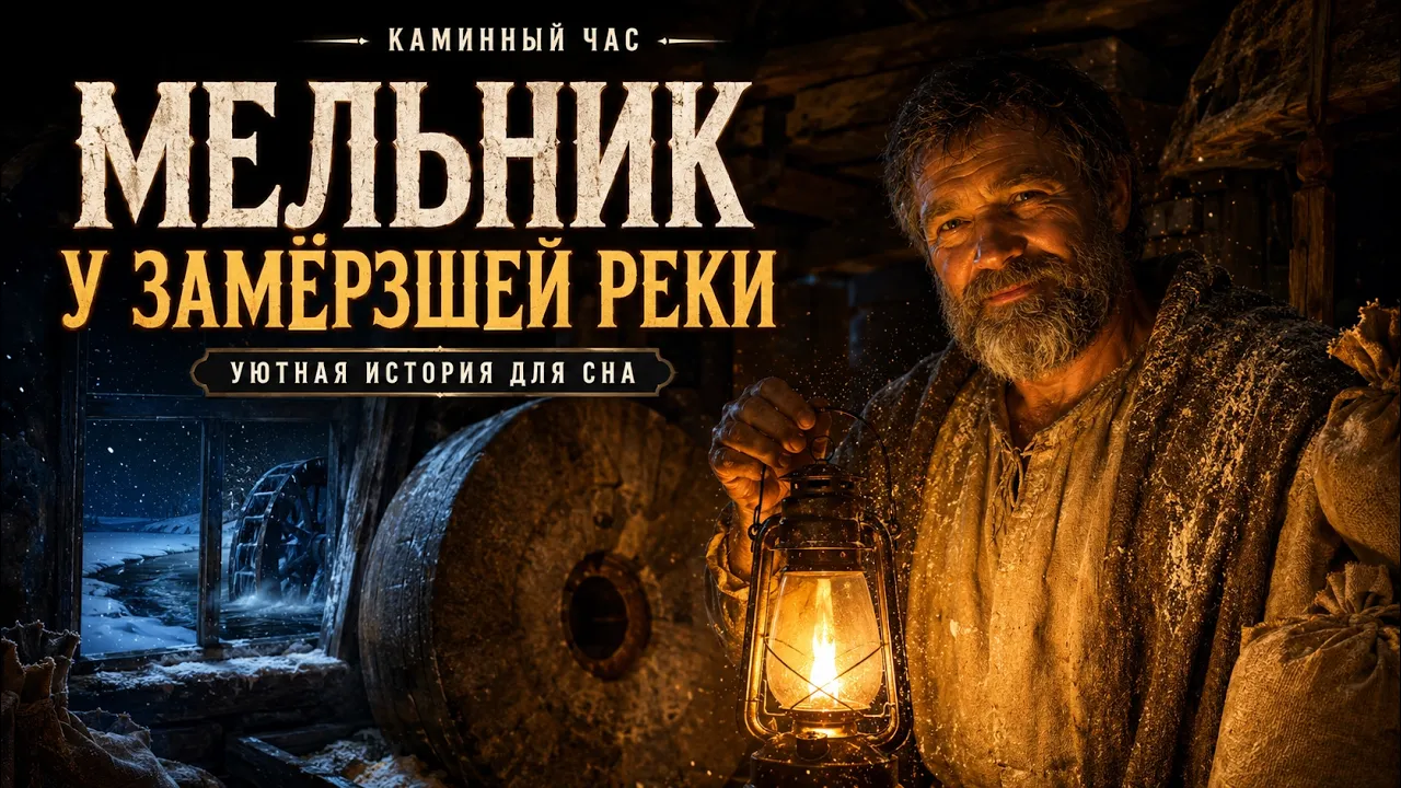 Заснешься за 10 минут: Уютный мельник у замёрзшей реки | История для сна 2026