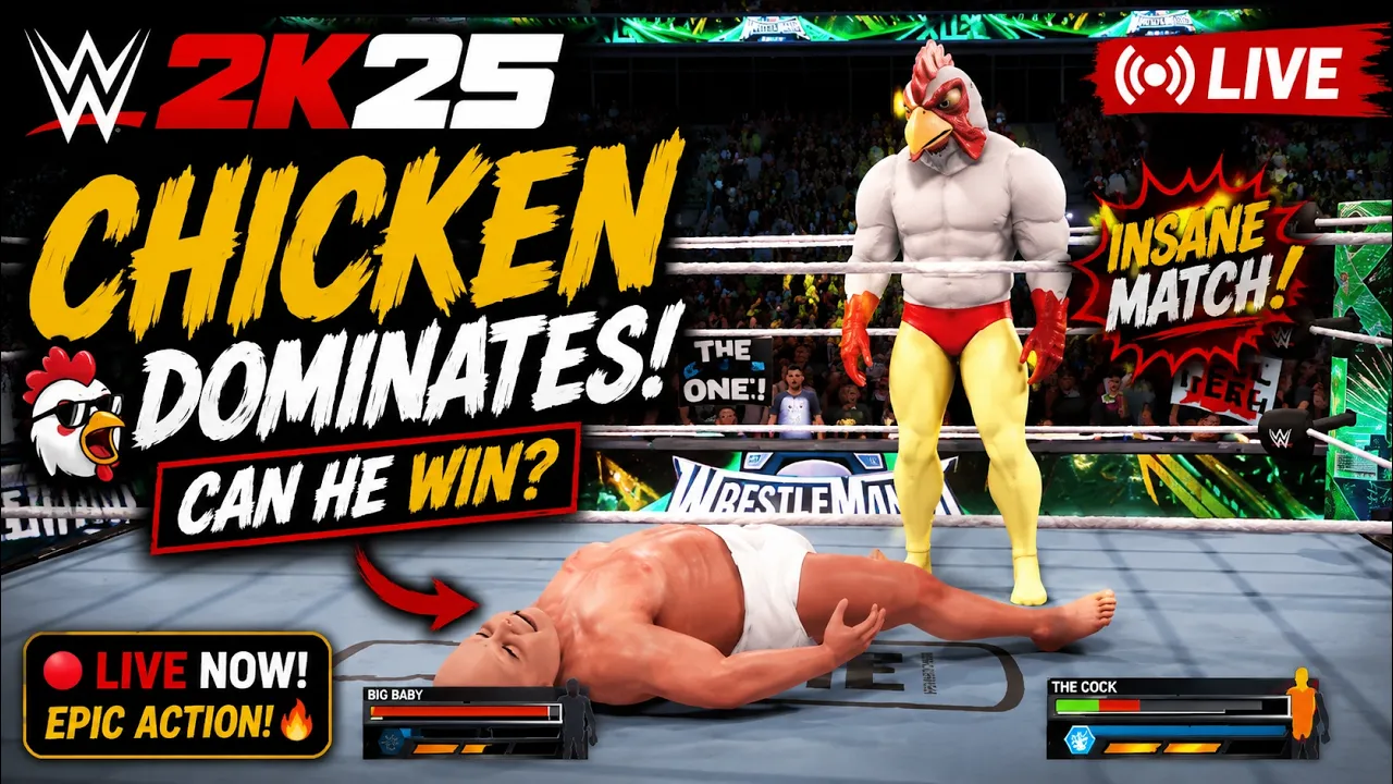 WWE 2K25: Курица уничтожает всех на ринге! 😱 Неверимый матч 2026